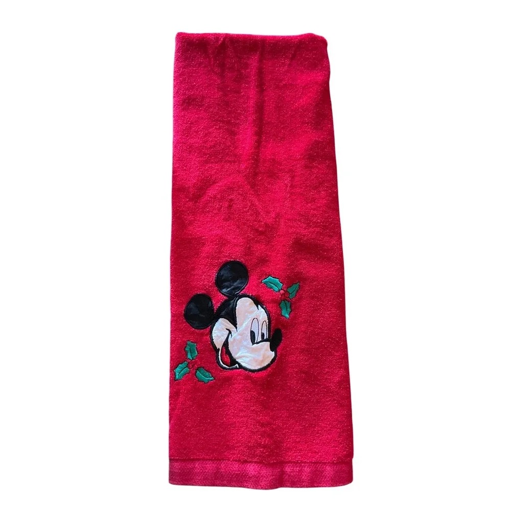 Vintage Disney Mickey Mouse Christmas Towel Set Red Saturday Knight Ltd 5 Piece